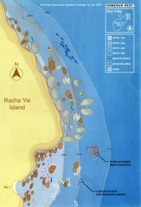 Racha Islands Diving Homerun Reef Dive Map